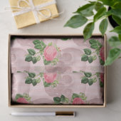 Papier Mousseline Roses et crânes sur la page Découpage rose (Cadeau)