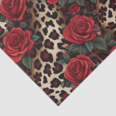 Papier Mousseline Roses et Empreintes de léopard (Détail)