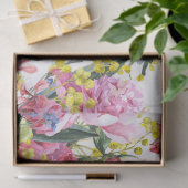 Papier Mousseline Roses et fleurs roses douces Design Découpage (Cadeau)