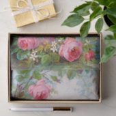 PAPIER MOUSSELINE ROSES ET JASMINES MONOGRAMME FLORAL (Cadeau)