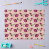 Papier Mousseline Roses et libellules (conception 4) (Artisanat)