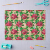 Papier Mousseline Roses et libellules (Design 16) (Artisanat)