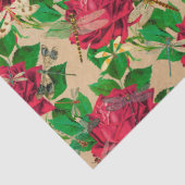 Papier Mousseline Roses et libellules (Design 16) (Détail)