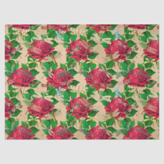 Papier Mousseline Roses et libellules (Design 16)