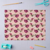Papier Mousseline Roses et libellules (modèle 4) (Artisanat)