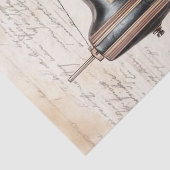 Papier Mousseline Roses et Motif d'ephemera de couture (Détail)