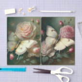 Papier Mousseline Roses et papillons (Artisanat)