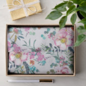 Papier Mousseline Roses et plumes d'aquarelle doucement désorganisés (Cadeau)