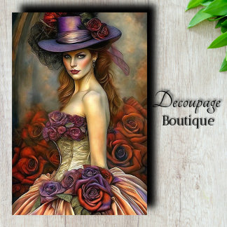 Papier Mousseline Roses et reverie Découpage