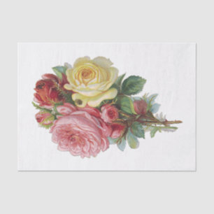 Papier Mousseline Roses Fleurs Florales Roses Jaunes Roses Rouges Vi