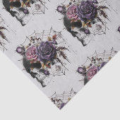 Papier Mousseline Roses gothiques simples et crâne fête d'Halloween (Détail)