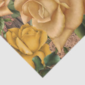 Papier Mousseline Roses Jaunes & Pays Bois Rustique Chic Chic (Détail)