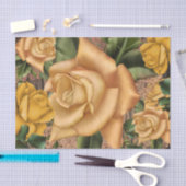 Papier Mousseline Roses Jaunes & Pays Bois Rustique Chic Chic (Artisanat)