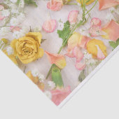 Papier Mousseline Roses Jaunes Roses Pastel (Détail)