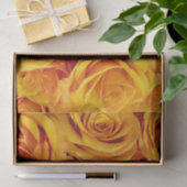 Papier Mousseline Roses jaunes saisissants (Cadeau)