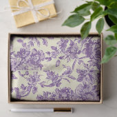 Papier Mousseline Roses Lavande (Cadeau)
