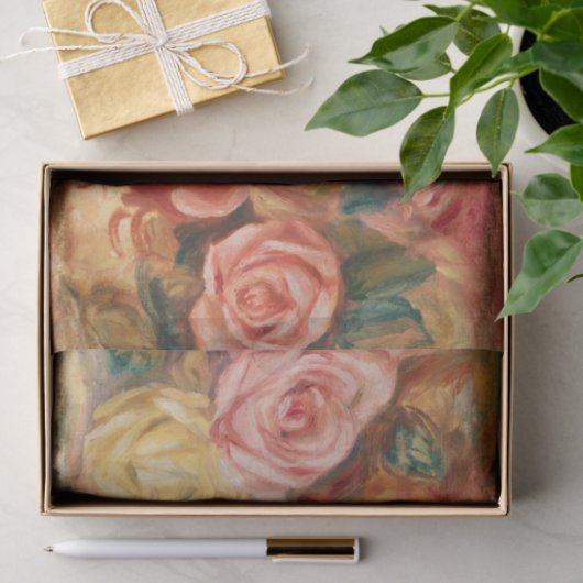 Papier Mousseline Roses par Auguste Renoir (Cadeau)