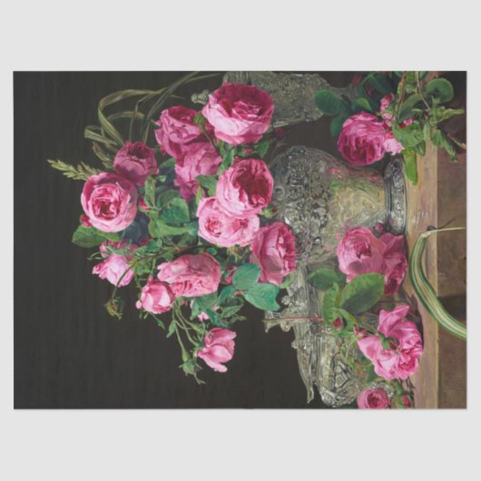 Papier Mousseline Roses par Ferdinand Georg Waldmuller (Recto)