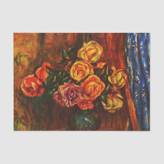 Papier Mousseline Roses par Pierre-Auguste Renoir   (Recto)