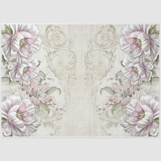 Papier Mousseline Roses pour la conception de la série Decoupage 20 (Recto)