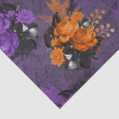 Papier Mousseline Roses pourpres et oranges Halloween Decoupage (Détail)