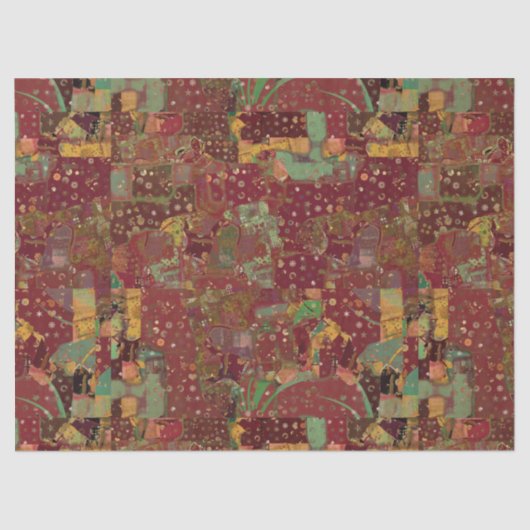 Papier Mousseline Roses profonds d'échantillon de collage de (Recto)