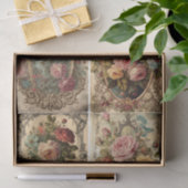 Papier Mousseline Roses Rococo (Cadeau)