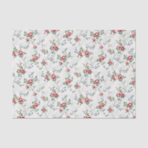 Papier Mousseline Roses romantiques de corail français