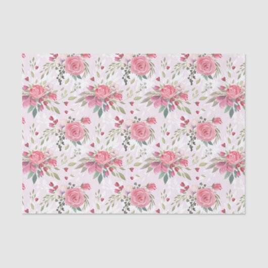 Papier Mousseline Roses roses (Recto)