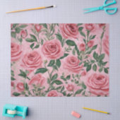 Papier Mousseline Roses roses (Artisanat)