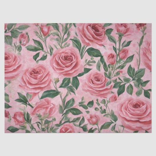 Papier Mousseline Roses roses (Recto)