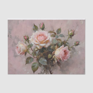 Papier Mousseline Roses Roses Aquarelle Découpage
