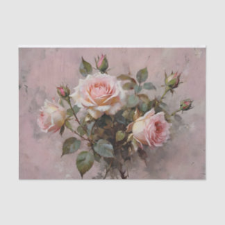 Papier Mousseline Roses Roses Aquarelle Découpage