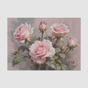Papier Mousseline Roses Roses Aquarelle Découpage