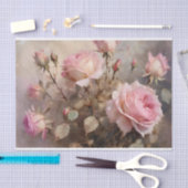 Papier Mousseline Roses roses élégantes (Artisanat)