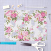 Papier Mousseline Roses roses et Paisley (Artisanat)