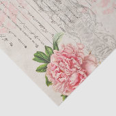 Papier Mousseline Roses roses et Script sur papier parchemin (Détail)