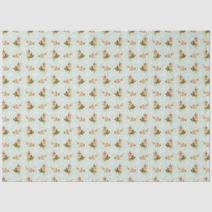 Papier Mousseline Roses roses florales Vintage Agritourisme Bleu Nur