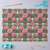 Papier Mousseline Roses roses roses Belle collection moderne (Artisanat)