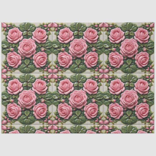 Papier Mousseline Roses roses roses Belle collection moderne (Recto)