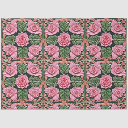 Papier Mousseline Roses roses roses belle collection populaire (Recto)