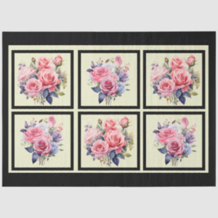 Papier Mousseline Roses roses roses Carrelage Découpage