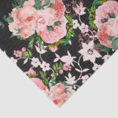 Papier Mousseline Roses roses roses et fleurs blanches sur la déco n (Détail)
