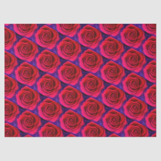 Papier Mousseline Roses roses roses roses roses rouges modernes (Recto)