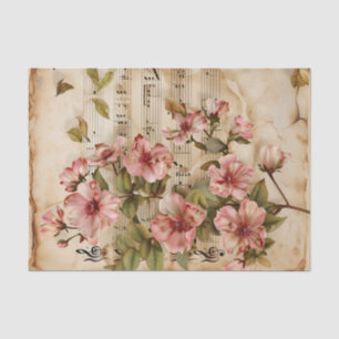 Papier Mousseline Roses roses roses sauvages feuille de musique de s