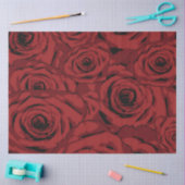 Papier Mousseline Roses rouges (Artisanat)