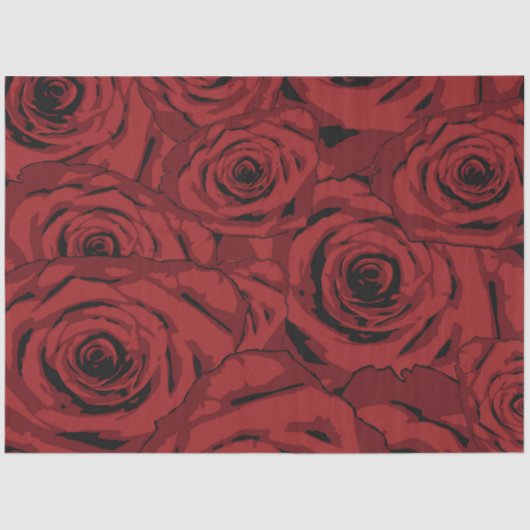 Papier Mousseline Roses rouges (Recto)