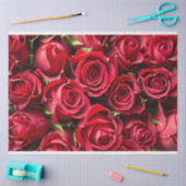 Papier Mousseline Roses rouges (Artisanat)