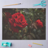 Papier Mousseline Roses Rouges Belle Florale 20x30 Découpage (Artisanat)