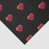 Papier Mousseline Roses rouges en forme de coeur - (Détail)